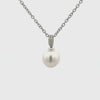 18K White Gold Australian South Sea 9-10 mm Cultured Pearl and Diamond Pendant 360 view video
