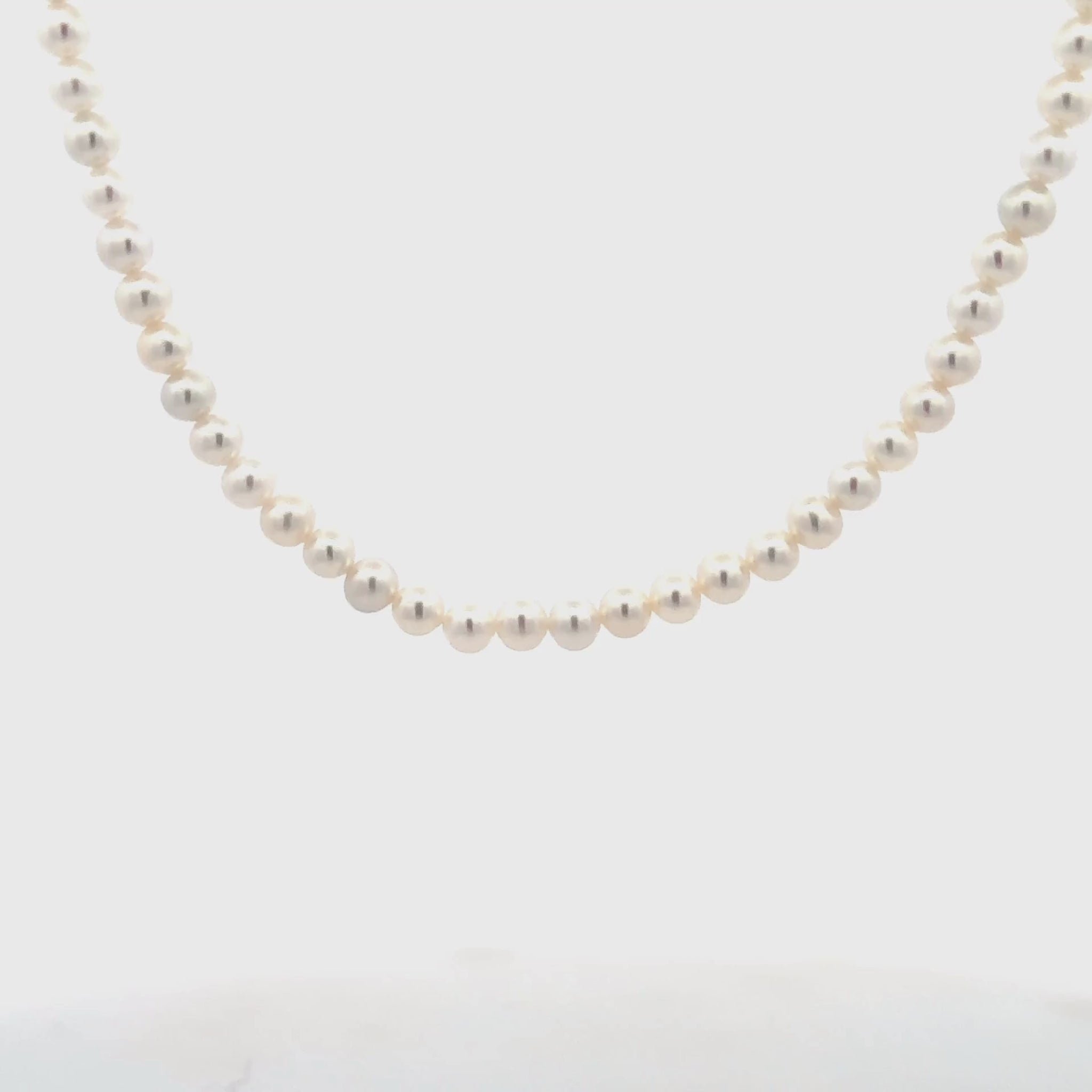 Sterling Silver Freshwater 4-4.5 mm Pearl Strand 360 view video