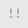 18K White Gold Australian South Sea 10-11 mm Cultured Pearl and Diamond Hook Earrings 360 view video