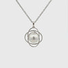18K White Gold Australian South Sea Cultured 11-12mm Pearl and Diamond Pendant