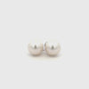 18K White Gold Australian South Sea 12-13 mm Cultured Pearl Stud Earrings 360 view