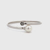 Sterling Silver Australian South Sea Cultured 12-13 mm Pearl and Diamond Bangle