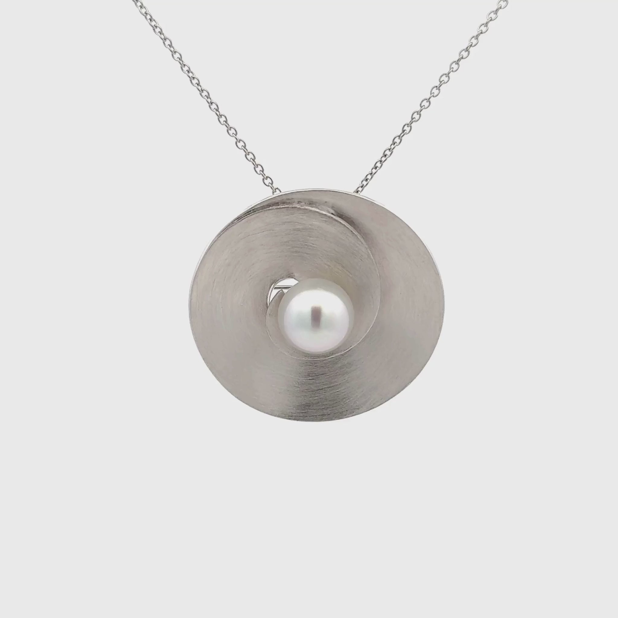 Sterling Silver Australian South Sea Cultured 12-13 mm Pearl Pendant Brooch 360 view video