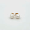 9K Yellow Gold Australian South Sea 8-9 mm Cultured Pearl Stud Earrings 360 view video