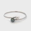 Sterling Silver Australian South Sea and Tahitian 10-11 mm Cultured Pearl Bangle 360 view