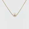9K Yellow Gold Australian South Sea 10-11 mm Cultured Pearl Necklace 360 degree view on a white background