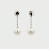 9K White Gold Australian South Sea 10-11mm Cultured Pearl Drop Earrings 360 view
