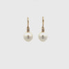 9K Yellow Gold Australian South Sea Cultured 10-11 mm Pearl and Diamond Hook Earrings 360 view video