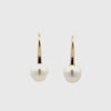 9K Yellow Gold Australian South Sea 9-10 mm Cultured Pearl Hook Earrings 360 view video