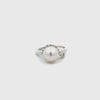 18K White Gold Australian South Sea 9-10 mm Cultured Pearl and Diamond Ring 360 view video