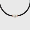 Sterling Silver & 9K Rose Gold Australian South Sea 10-11 mm Cultured Pearl Neoprene Necklace 360 view