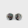 Stainless Steel Abalone Shell Round Cufflinks 360 view