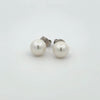 Sterling Silver Australian South Sea 8-9 mm Cultured Pearl Stud Earrings 360 view video
