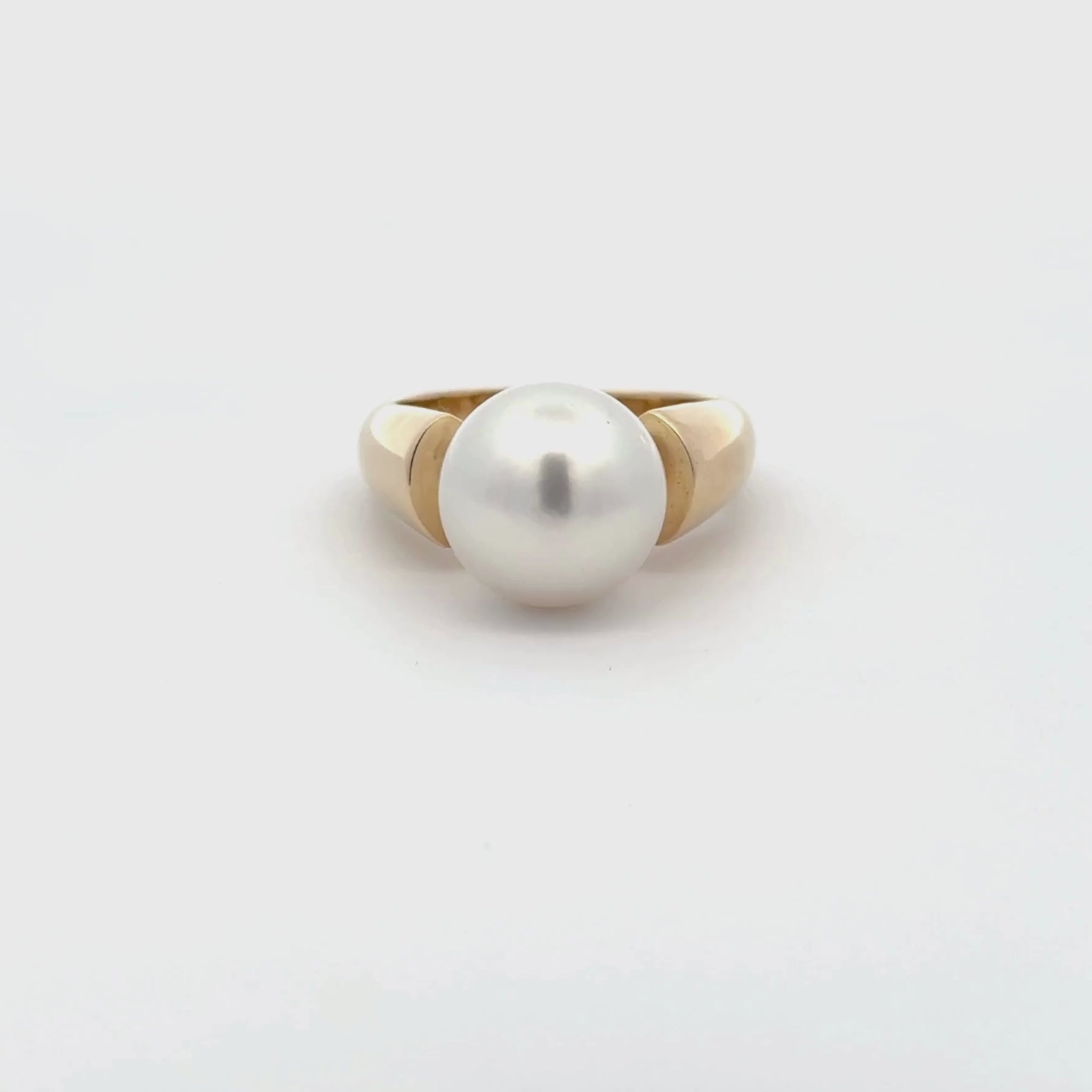 9K Yellow Gold Australian South Sea Cultured 11-12mm Pearl Ring