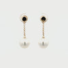 9K Yellow Gold Australian South Sea 10-11mm Cultured Pearl Drop Earrings 360 view