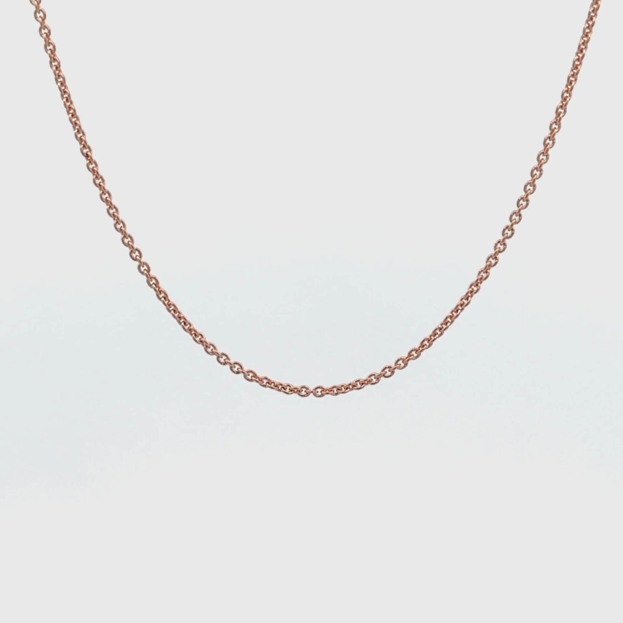 9K Rose Gold Polished 58cm Adjustable Cable Chain 1.4mm