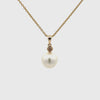 9K Yellow Gold Australian South Sea 12-13 mm Cultured Pearl & Diamond Pendant 360 view video
