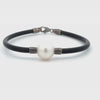 Sterling Silver Australian South Sea 13-14 mm Cultured Pearl Neoprene Bracelet 360 view video