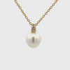 18K Yellow Gold Australian South Sea 11-12 mm Cultured Pearl and Diamond Pendant 360 view video