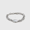 Stainless Steel White Mother of Pearl Link Bracelet 360 view video