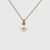 9K Yellow Gold Australian South Sea 11-12 mm Cultured Pearl & Diamond Pendant 360 view video