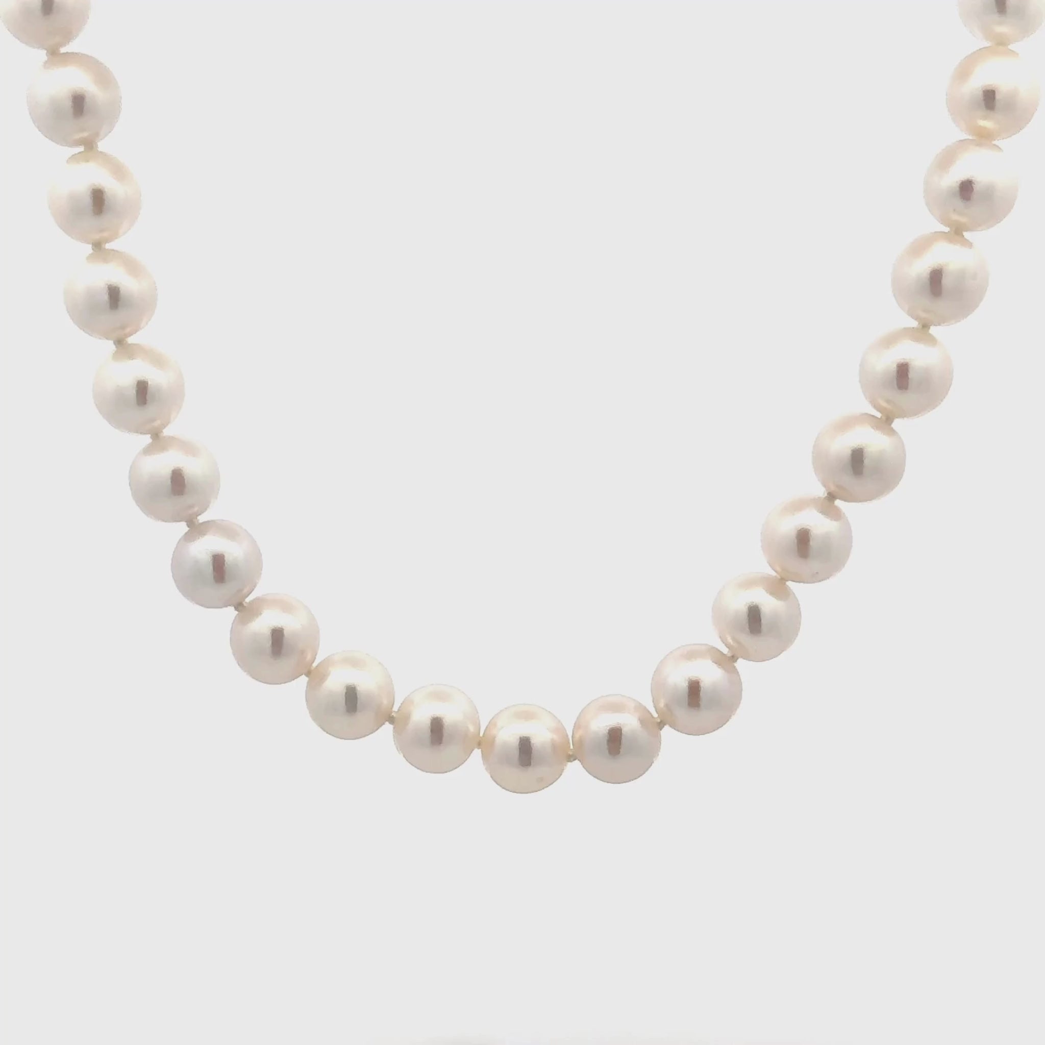 9K Yellow Gold Freshwater 7-7.5 mm Pearl Strand 360 view video