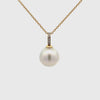 18K Yellow Gold Australian South Sea Cultured 15-16mm 6 Diamond 0.03ct Pearl Pendant