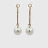 18K Yellow Gold Australian South Sea 12-13 mm Cultured Pearl and Diamond Drop Earrings 360 view video