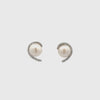 Sterling Silver Freshwater Pearl & Cubic Zirconia 7-8 mm Earrings 360 degree video on a white background