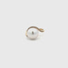 360 view of 9K Yellow Gold Australian South Sea 12-13mm Cultured Pearl and Diamond Ring on a white background