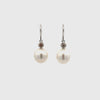 9K White Gold Australian South Sea Cultured 11-12 mm Pearl and Diamond Hook Earrings 360 view video