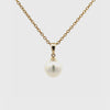 9K Yellow Gold Australian South Sea 9-10 mm Cultured Pearl Pendant 360 degree video on white background