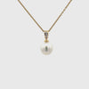 18K Yellow Gold Australian South Sea 11-12 mm Cultured Pearl and Diamond Pendant 360 view video