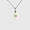 9K White Gold Australian South Sea 11-12 mm Cultured Pearl & Diamond Pendant 360 view video