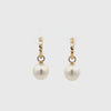 9K Yellow Gold Australian South Sea 9-10mm Cultured Pearl Huggie Earrings