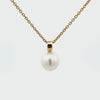 9K Yellow Gold Australian South Sea 9-10 mm Cultured Pearl Pendant 360 view