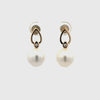 9K Yellow Gold Australian South Sea 10-11 mm Cultured Pearl and Diamond Drop Earrings 360 view video