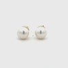9K Yellow Gold Australian South Sea 11-12 mm Cultured Pearl Stud Earrings 360 degree video with white background