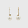 9K Yellow Gold Australian South Sea 10-11 mm Cultured Pearl Hook Earrings 360 view video