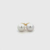 9K Yellow Gold Australian South Sea 12-13 mm Cultured Pearl Stud Earrings 360 view video