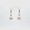 18K White Gold Australian South Sea Cultured Pearl Hook Earrings