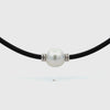 Sterling Silver Australian South Sea 11-12 mm Cultured Pearl Neoprene Necklace 360 view