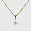 9K Yellow Gold Australian South Sea 9-10 mm Cultured Pearl Pendant 360 view video