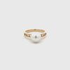 9K Yellow Gold Australian South Sea 8-9 mm Cultured Pearl and Diamond Ring 360 view video