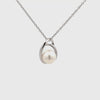Sterling Silver Australian South Sea 10-11 mm Cultured Pearl Pendant 360 degree view on a white background