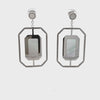 Stainless Steel White Mother of Pearl Statement Earrings