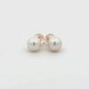 9K Yellow Gold Australian South Sea Cultured 8-9mm Pearl Stud Earrings With Silicon Backings