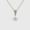 18K Yellow Gold Australian South Sea Cultured 14-15mm Pearl and Diamond Pendant
