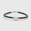Sterling Silver and 9K Yellow Gold Australian South Sea 11-12mm Cultured Pearl Neoprene Bracelet