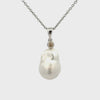 9K White Gold Australian South Sea 13-14 mm Cultured Pearl Pendant 360 view